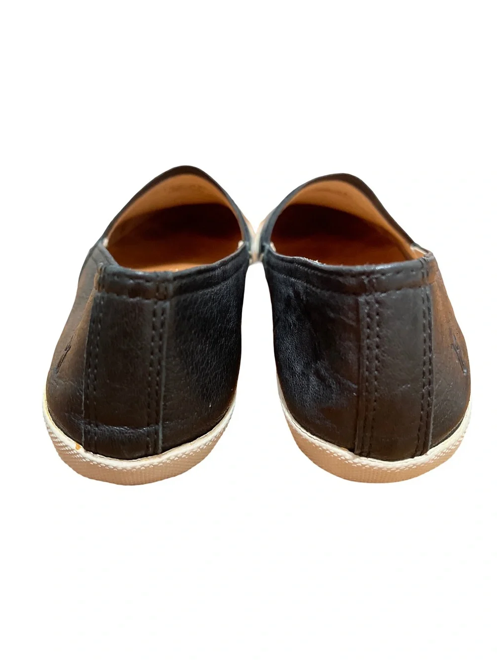 FRYE Women's 6.5 Black Leather Slip On Sneakers Casual Comfort Shoes